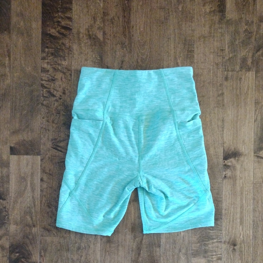 Teal High-Waisted Athletic All In Motion Biker Shorts
